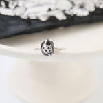 🐈‍⬛🟣silver 指輪×ポーチ(紫色)　セット販売　インド刺繍リボン