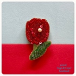 H様専用ページ　Tulip 〜Coup de Coeur〜ビーズ刺繍ブローチ