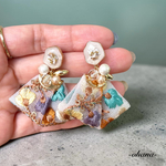 ꫛꫀꪝ✧‧˚オシャレなインド刺繍💙手作り巾着タッセル♡ピアス/イヤリング