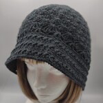 バケットハット　クラッシャーハット　ケア帽子　黒　UVコットン　ハンドメイド