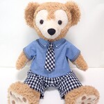 【受注作製】ダッフィー♬ブルーダンガリーシャツのネクタイ付きお洋服セット