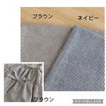 オーダー☆綿麻ストライプのふんわりキャミワンピ☆ブラウン