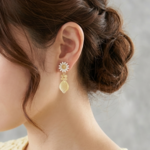 。フラワー×レモン。 イヤリング／ピアス*3683*