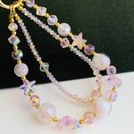 スマホストラップ　スマホ　携帯　アクセサリー　押花オーロラビーズ　星