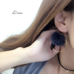 【再入荷】ラビットファーのフープpierce   no.