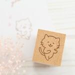 丁寧なおじぎをする猫のはんこ