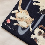 【ドビー55×50】和風猫・ネイビー