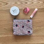 mina  perhonen  light berry   pepper   ポーチ　ミナペルホネン の刺繍生地　リバティ　ペッパー