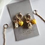 組み合わせ自由＊ガラスのマーブルハート💛＊earring or pierce  