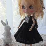 ブライス服 アウトフィット 春 リネン フリルワンピース 生成り ナチュラルコーデ　 ネオブライス リカちゃん