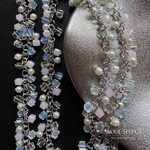 ☆再入荷☆【10cm】シルバーピンク　キューブビジューシルバーデザインチェーン　22119