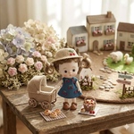 【送料無料】qbabyob11 オビツ11 ob11 アウトフィット デニムワンピース さくらんぼ刺繍