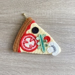 【No.24】かぎ編み、ミニ財布、ハンドメイド、編み物、ピザ