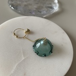 吹きガラスaccessory【クラゲear cuff】dark green/gray