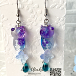 紫陽花ねこ　ピアス　イヤリングヾ(๑╹◡╹)ﾉ"💜💙　⭐️アレルギー対応致します⭐️