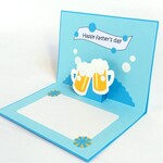 父の日カード　ビール好きのお父さんに！　happy father's day　お父さんありがとう　ポップアップカード　立体カード　飛び出すカード