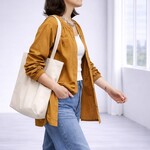 【人気のスピンドルデザイン】日本製　ドロスト　羽織　ブラウス　シャツ　キャメル