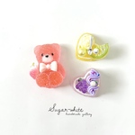 sugar candy bear ✵ シュガーキャンディのくまとひとくちフルーツグミの3点アソート耳飾り    ピアス / イヤリング      