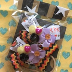 デコハロウィンヘアゴム☆ジグザグハロウィンカラーリボン