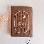 リネンの刺繍ブックカバー✩.*˚お馬さんの夢・モカ(文庫本サイズ15×10cm)  裏地が変更になることがございます(⁎ᴗ͈ˬᴗ͈⁎)
