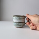 ライトブルーのコーヒーカップ　【手仕事 民藝 和 陶器】