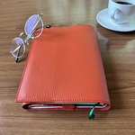 四六判ハードカバーのブックカバー（朱色）