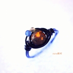 地核 マグマ 惑星 ｡.:*･ﾟ  天然石 指輪 Ring ワイヤーアクセサリー 。*:゜☆  地球 月 鉱物 ユーパーライト トルマリン 瑪瑙 七夕