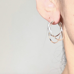 silver925 diagonal balance キャッチレス フープピアス