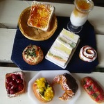 sale再販売再制作なし❤🌈💚 ミニチュア  ドールハウス カフェ ランチ  パン スイーツ 料理  ランチセット   パン屋  