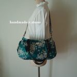生地再入荷!(^^)!　横長ぷっくりバッグ＾＾ Archive Lilac ビニコ　ライラック 　　ショルダーバッグ　合皮ブラック