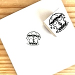 カエルの相合傘スタンプ｜手帳・ジャーナリング・スタンプ遊びに