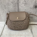 ＜モカ＞かごショルダーバッグ 春夏 ナチュラル かわいい 小さめ ミニバッグ 斜めがけ カフェ お出かけ　GBMV-V702