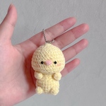 ぷくっと小さなひよこさんの編みぐるみ｜6cm｜バッグチャーム・淡いパステル