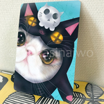 ハロウィン黒猫ピンクメッセージカード