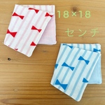 リボンとストライプ【18×18センチ】ガーゼハンカチセット