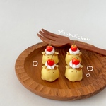 プリンめんだこちゃん￤フェイクフスイーツ ミニチュアフード 食品サンプル プリン チェリー