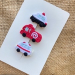働く車のベビーヘアクリップ　3つセット