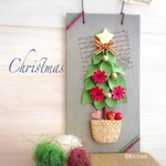 【送料無料】🌼粘土の花＊クリスマス＊小花の咲くナチュラルツリーの壁掛け❄⛄️❄