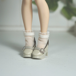 1/6サイズ【ヒール】White belt pumps（white）