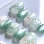 【新緑×オーロラ】Mint veil𓂃  うるうる　マグネット　大人可愛い　初夏　ミントグリーン　ミント　爽やか　GW お出かけ　夏　海　バカンス