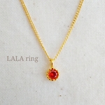 Christmas×LALA ring　１粒ネックレス◆ガーネット◆