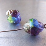 FP　騎士　紫緑青　チェコビーズCzech Glass Beads2個