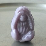 おさるさん　紫　チェコビーズCzech Glass Beads１個