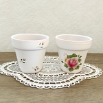 薔薇のミニプランターS ２個セット トールペイント 