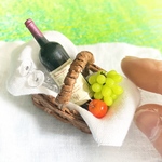 ミニチュア　ピクニックバスケット　持ち手付き