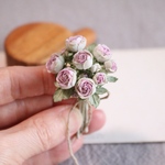 布花 小さな薔薇ブーケブローチ　1921