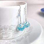 ヨーヨー　（ターコイズ）　ピアス/イヤリング/樹脂ピアス/樹脂ノンホール  レジン　水風船　