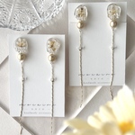 B98 お花 華奢 お洒落 上品 大人可愛い 揺れる レジン ／ ハンドメイド ピアス イヤリング アクセサリー