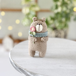 あみぐるみ お花とくまのふーたん(茶)