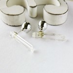 再販pointed crystal♡silver catch stud pierce 氷